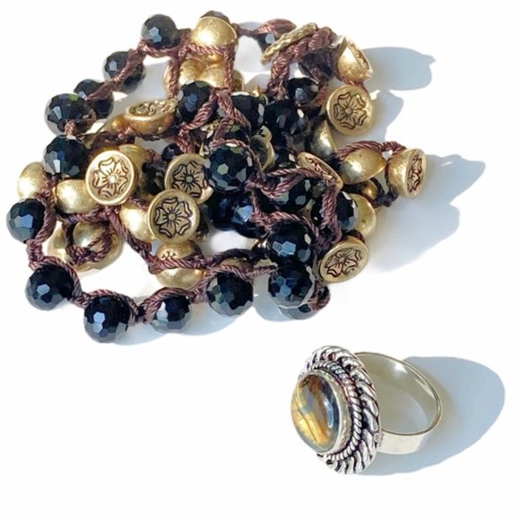 Tigers Eye Gemstone Ring Silver Size 6 - Picture 3 of 13